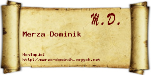 Merza Dominik névjegykártya